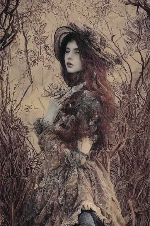 Prompt: An extremely beautiful pre-raphaelite portrait of a very beautiful and cute witch, surreal, ultradetailed, intricate, elegant, digital art painting, concept art, smooth, sharp focus, poster art, art cover illustration, regal, award winning picture, extremely detailed masterpiece, sense of awe, featured on artstation, Artgerm, effervescent punk kawaii-noir pastel bubbles, winning award piece, ethereal rainbows, Aetherpunk, low-key neon lightning, stormy weather, Exquisite details, 8K detail post-processing, matte, oil painting