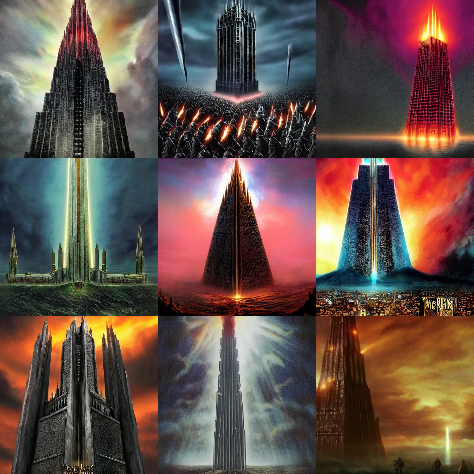 Prompt: barad dur nine eleven attack by peter jackson