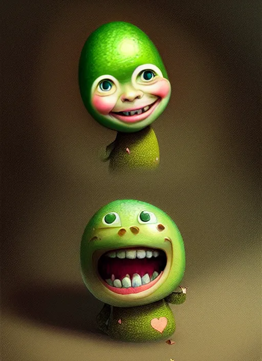 Prompt: avocado gediminas pranckevicius happy smille kid super amazing