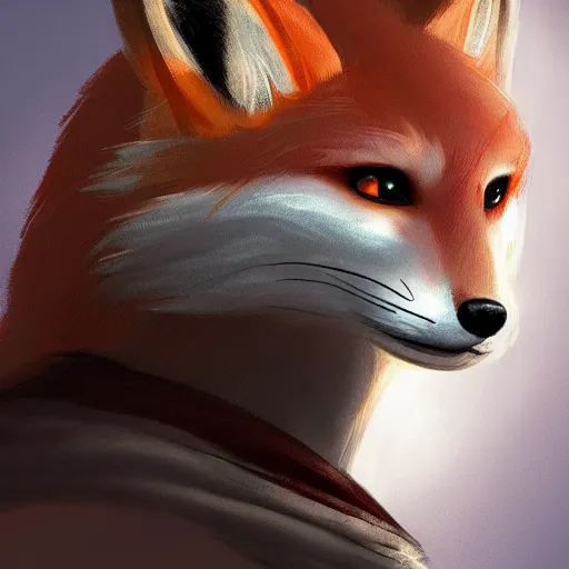 Image similar to a portrait of a medieval anthropomorphic fox, trending on furaffinity, trending on artstation, digital art, backlighting, by kawacy