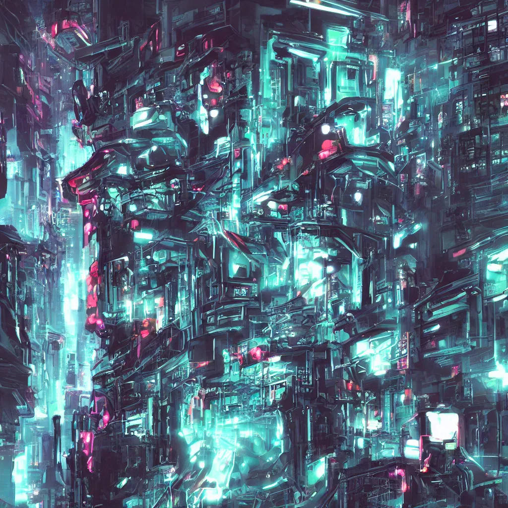 Image similar to cyber punk, by alex heywood