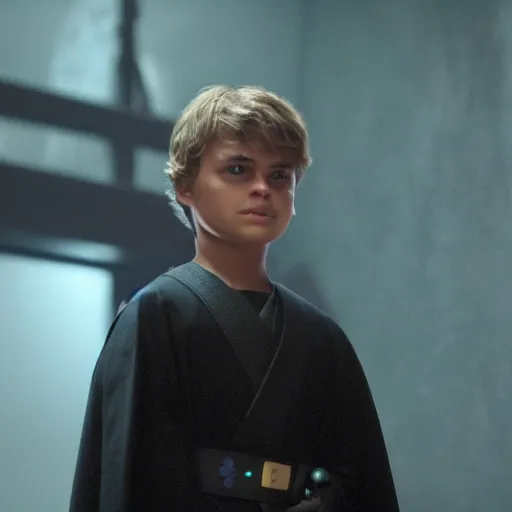 Image similar to Anakin Skywalker having a game night with the younglings in the temple at night, cinematic, realistic