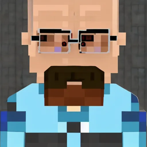 Image similar to walter white in minecraft