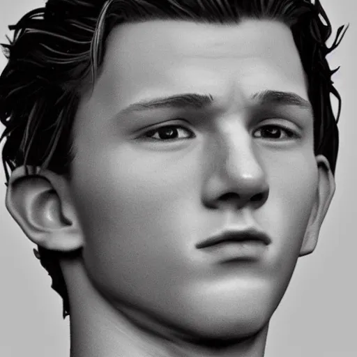 Prompt: tom holland close up face, photorealistic