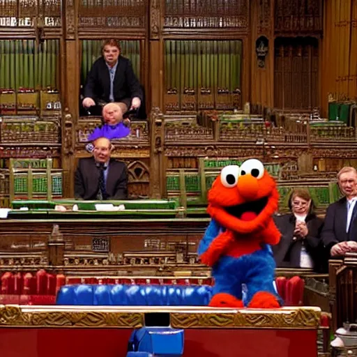 Prompt: elmo in the house of commons