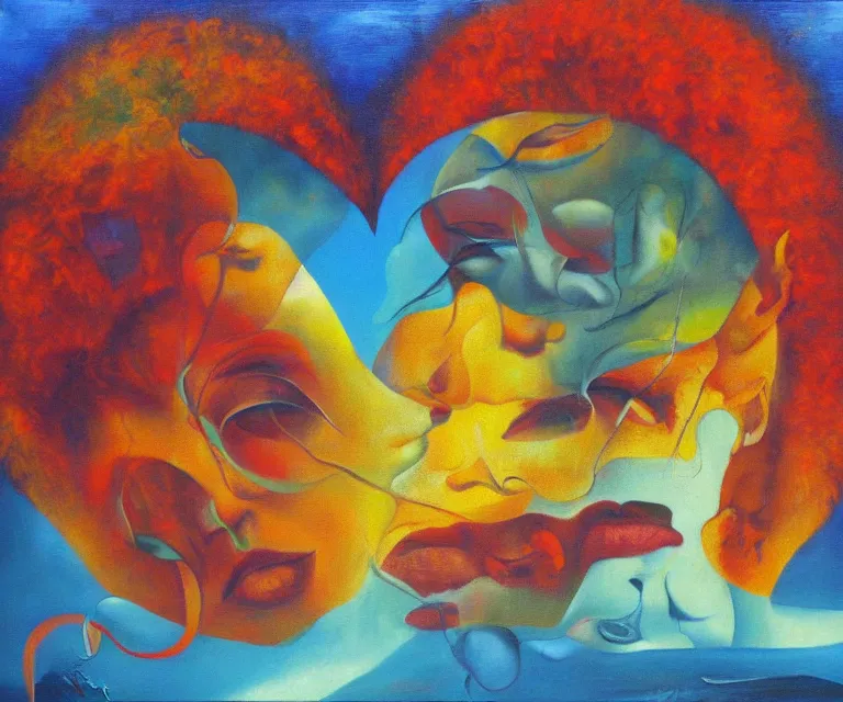 Prompt: a sense of love and beloning, surrealist art, oil on canvas, masterpiece