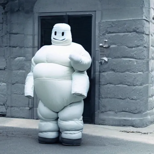 Prompt: the michelin man selling you on the idea of his new it start - up