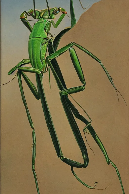 Image similar to praying mantis, by pierre - joseph redoute