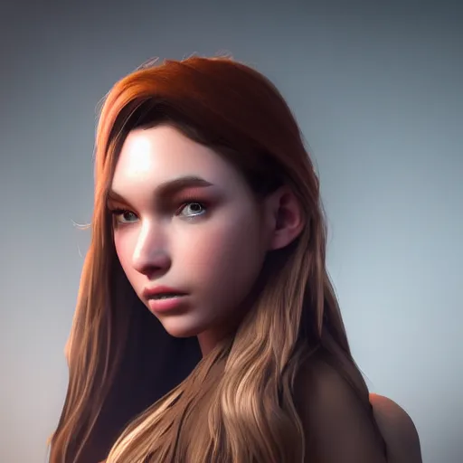 Image similar to beautiful girl portrait character concept style trending on artstation concept art detailed octane render cinematic photo-realistic 8k high detailed