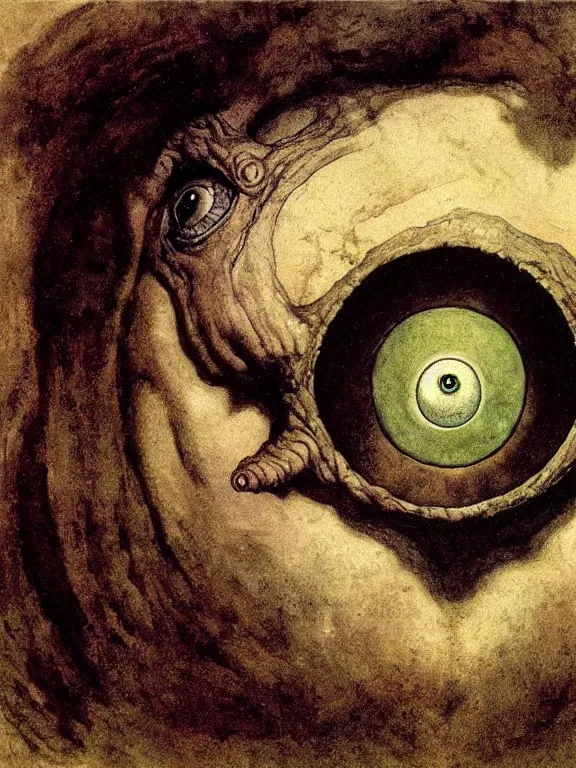 Prompt: one-eyed single-eyed Cyclops Polyphemus concept art with one huge eye. Extremely high detail, details, realistic, solo, masterpiece, colorful, art by Arthur Rackham, Muzinabu, Zdzisław Beksiński, Johann Tischbein, Eugene de Blaas, Frederic Leighton, Rembrandt