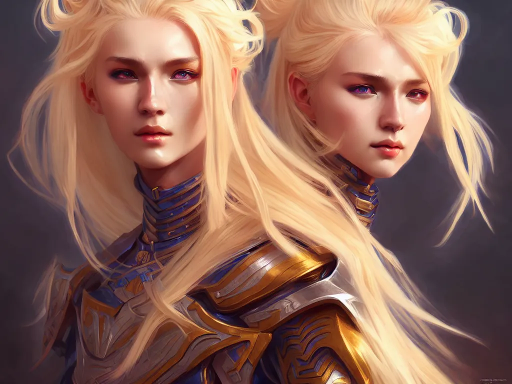 Image similar to portrait hero action pose of futuristic blonde hair female knights of zodiac, abstract chinese dragon concept art, d & d, highly detailed, digital painting, artstation, sharp focus, illustration, art by tan zi and ayanamikodon and alphonse mucha and wlop