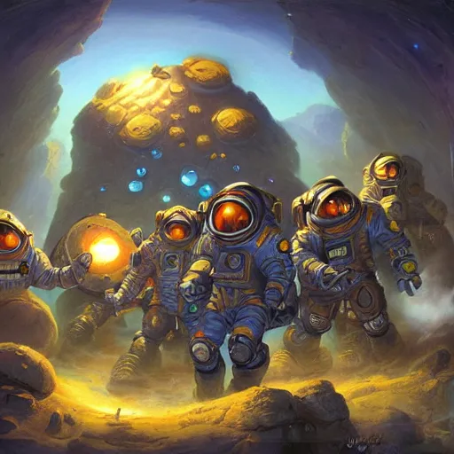 Image similar to space miners by justin gerard, deviantart