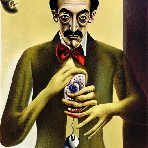 Prompt: self-portrait of Salvador Dalì