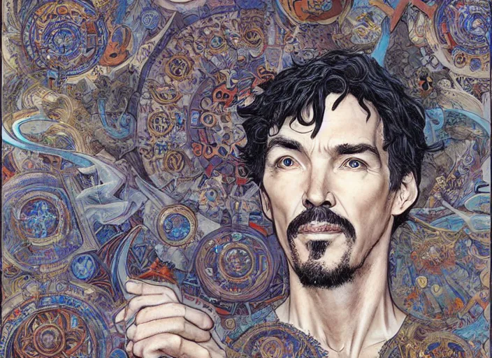 Image similar to a highly detailed mystical portrait of stephen strange, james gurney, james jean