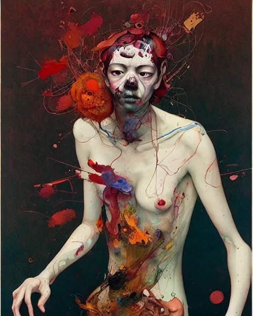 Image similar to there is ugliness in beauty, but there is also beauty in ugliness. in the style of adrian ghenie, esao andrews, jenny saville, edward hopper, surrealism, dark art by james jean, takato yamamoto