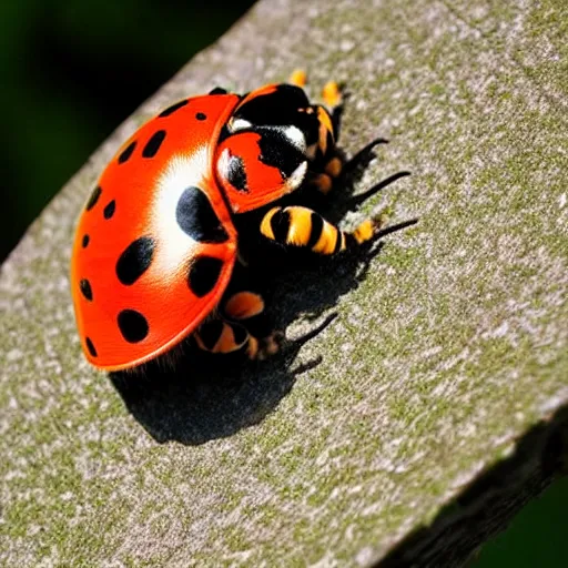 Image similar to a ladybug - cat - hybrid, animal photography