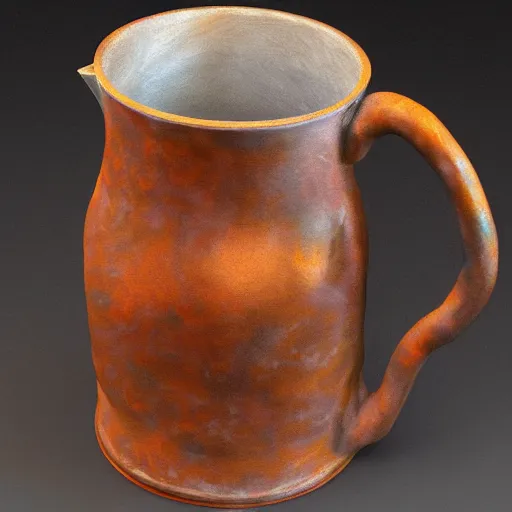 Image similar to impressionist symetrical paris steel jug, by egon schiele and anton pieck, zbrush central, detailed painting