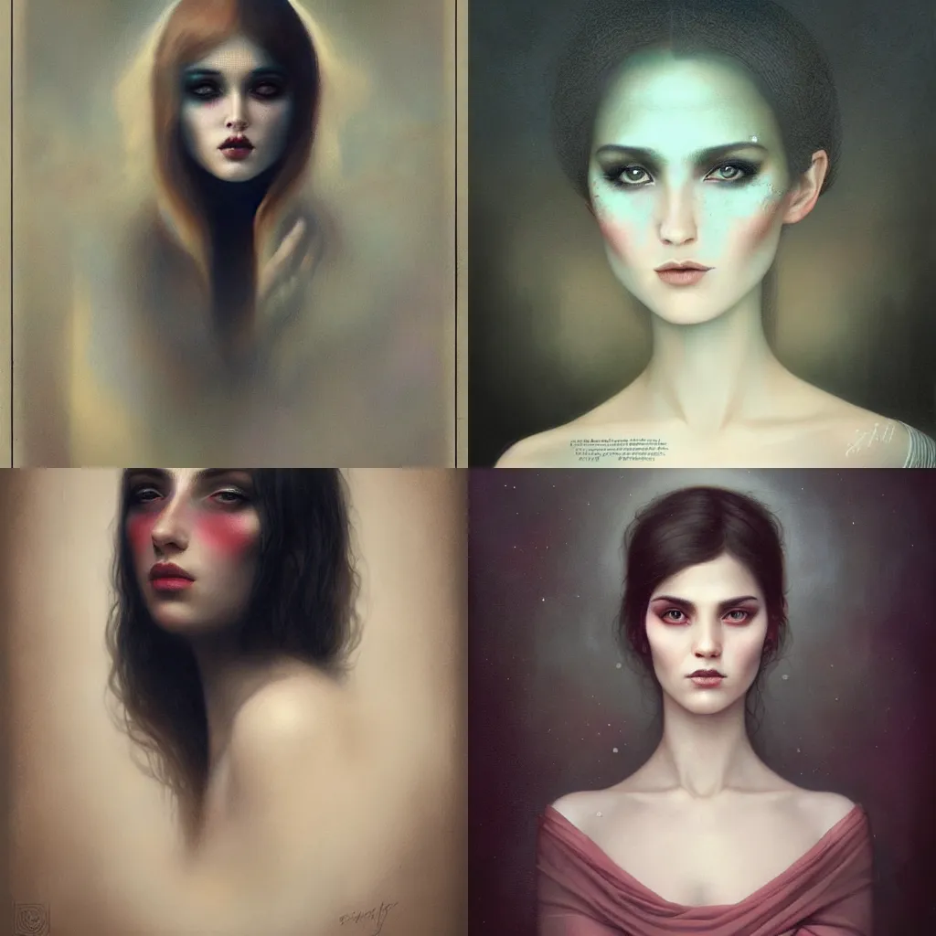 Prompt: beautiful matte portrait by tom bagshaw