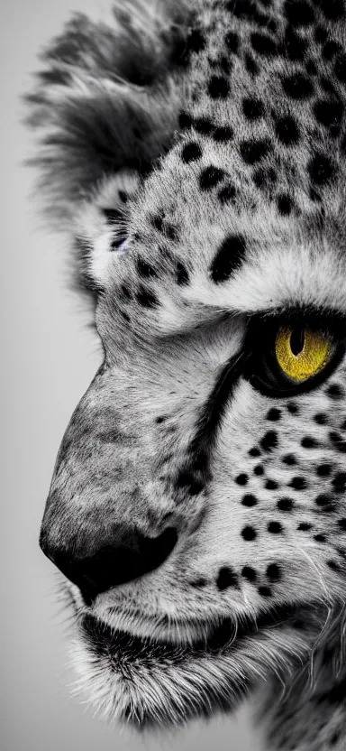 Image similar to a portrait photo of luffy as cheetah, side shot, by professional photographer, 8 k resolution, high quality