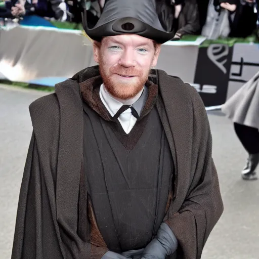 Prompt: ewan McGreggor as a wizard in wizard robes and a wizard hat