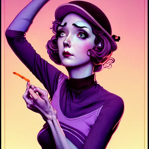 Prompt: artgerm, norman rockwell, joshua middleton, purple color pallete, welcome to night vale, lighthouse in the desert, giant centipede, spooky strange weird quirky, cartoon, 2 d, shades of purple
