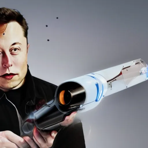 Prompt: Elon Musk invents valve's portal gun and using it to get to Mars