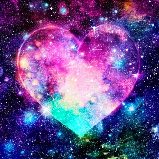 Image similar to A galaxy in a heart shape