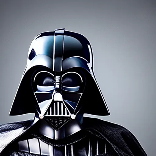 Prompt: a photo of a chrome silver darth vader helmet very detailed