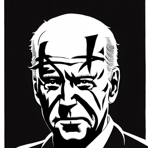 Image similar to Joe Biden looking sinister, by Tsutomu Nihei, highly detailed