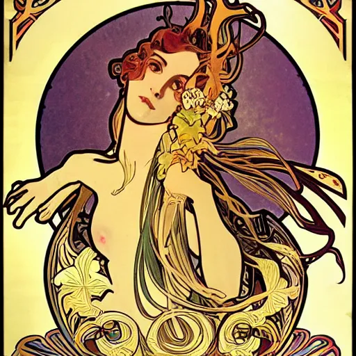 Prompt: swirls and graphics elements from a poster by alphonse mucha, no people, no characters, art nouveau, graphic, circular h 7 0 4