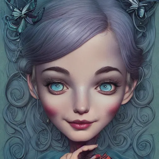 Image similar to Lofi portrait while sleeping, Pixar style by Joe Fenton and Stanley Artgerm and Tom Bagshaw and Tim Burton