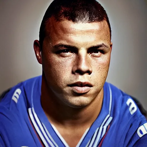 Image similar to real ronaldo nazario head and shoulders portrait photograph by martin schoeller