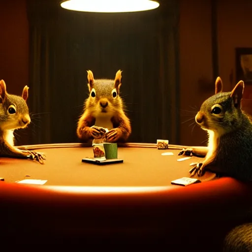 still picture of a meeting of squirrels squirrels Stable Diffusion