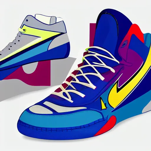 Prompt: basketball shoe designed by Andy Warhol