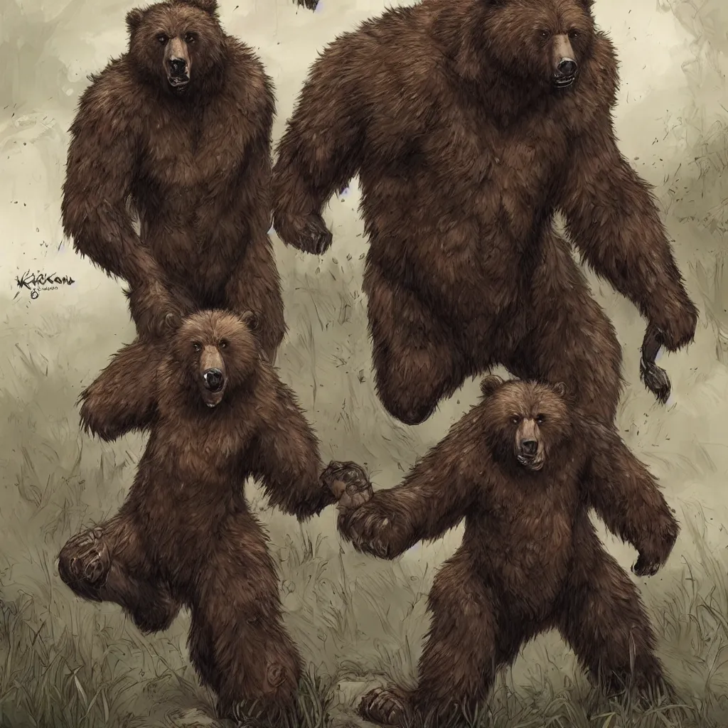 Image similar to werebear, style of tyler kirkham