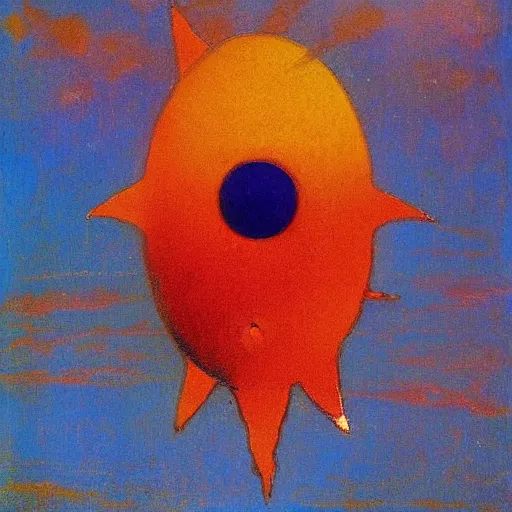 Prompt: sun fish made of sun and rainbow, odilon redon