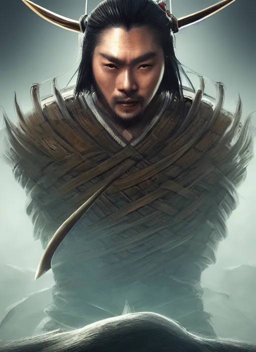 Image similar to samurai, ultra detailed fantasy, elden ring, realistic, dnd character portrait, full body, dnd, rpg, lotr game design fanart by concept art, behance hd, artstation, deviantart, global illumination radiating a glowing aura global illumination ray tracing hdr render in unreal engine 5