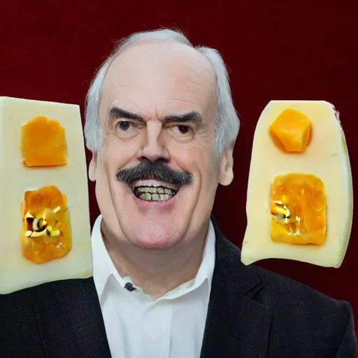 Image similar to cheese john cleese made out of cheese as a cheese