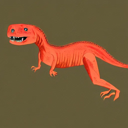 Prompt: paleoart of a t - rex wearing a school uniform by emily willoughby