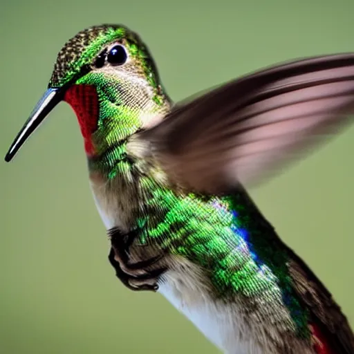Image similar to nature photograph of a hummingbird eating a shark, 4k, national geographic