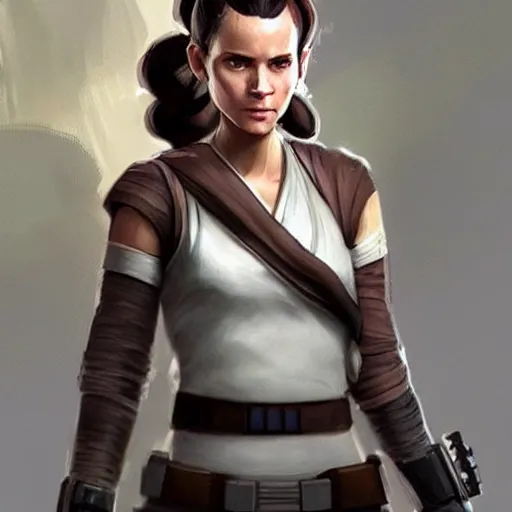 Prompt: the best Star Wars heroine, the mix between Leia, Padem and Rey. concept art