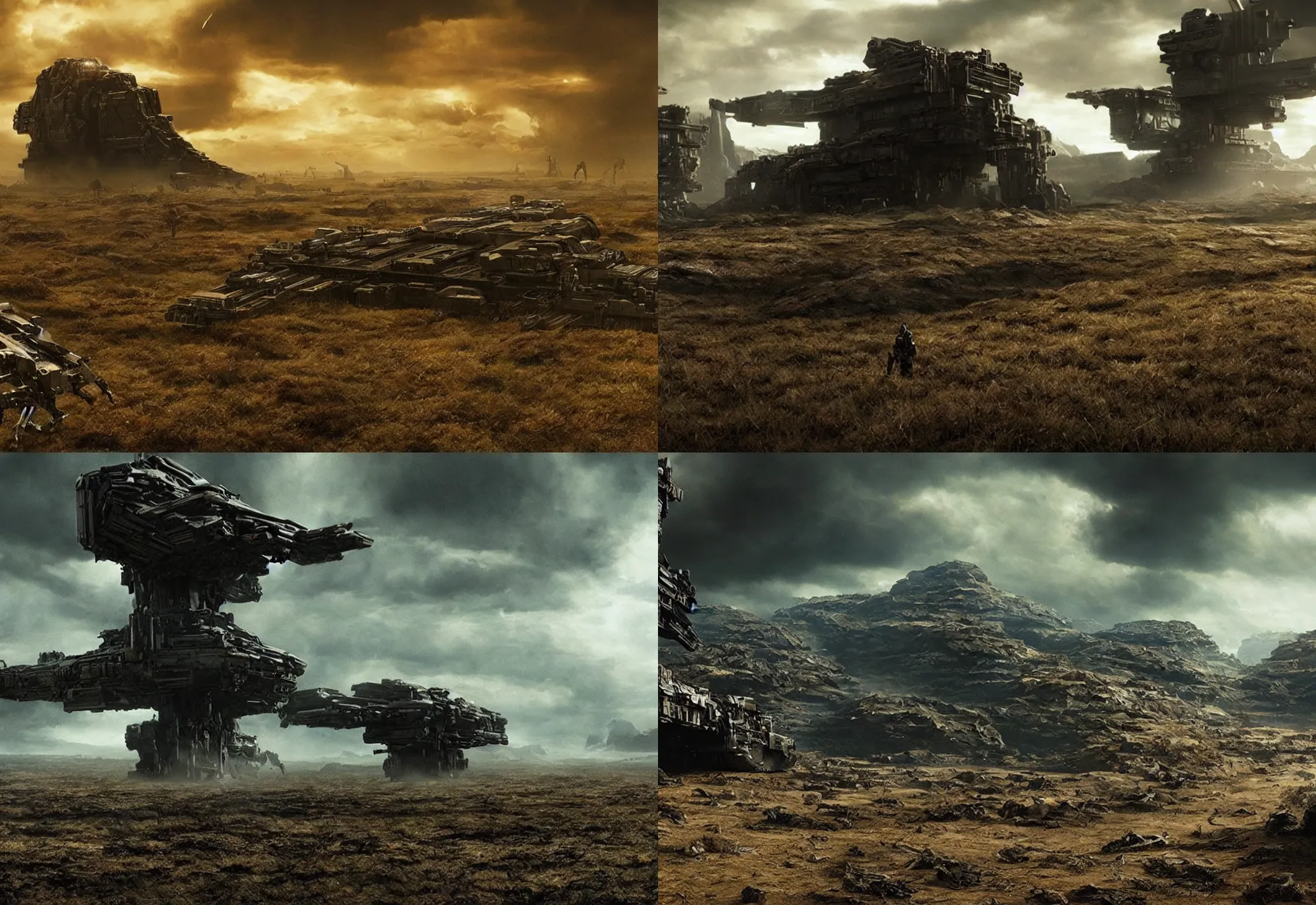 Prompt: neil blomkamp film landscape, hyper realistic, cinematic, perfect composition, golden ratio