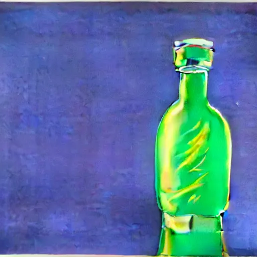 Image similar to vodka bottle by shusei nagaoka, kaws, david rudnick, airbrush on canvas, pastell colours, cell shaded, 8 k