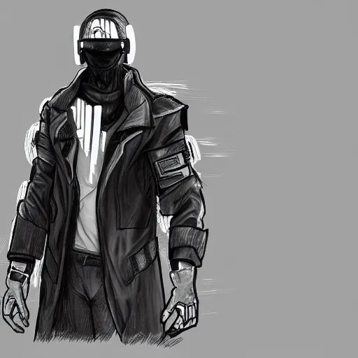 Image similar to cyberpunk jacket sketch