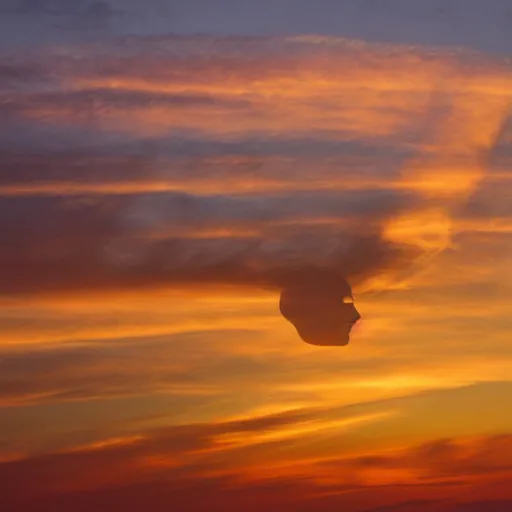 Prompt: sunset clouds in shape of a gigantic angel face