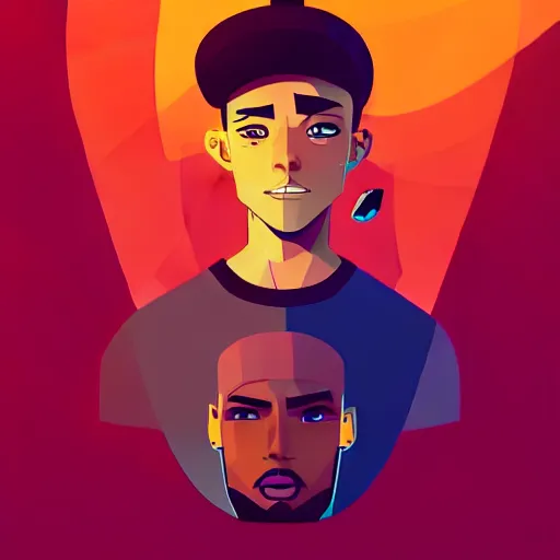 Image similar to 2 d character design, male rapper, vector art, digital art, portrait, 4 k, 8 k, sharp focus, smooth, illustration, concept art, music artist