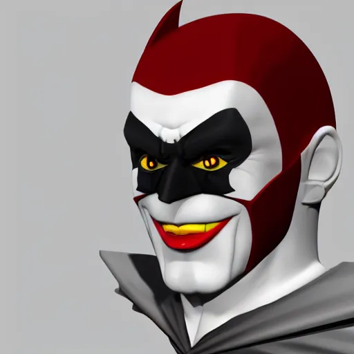 Image similar to batman clown hybrid, NPR 3D toon shading, cgsociety