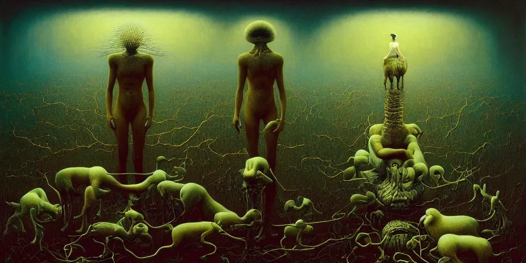 Image similar to imaginary animals abstract oil painting by gottfried helnwein pablo amaringo raqib shaw beksinski cinematic sci - fi carl spitzweg