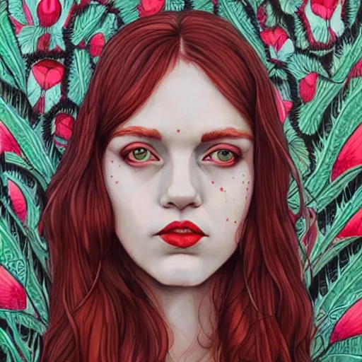 Prompt: artwork woman by Martine Johanna