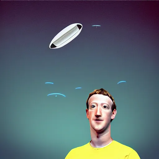 Prompt: Mark Zuckerberg in a UFO, digital art